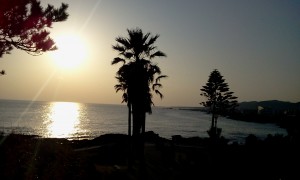 野島崎灯台付近の夕暮れ
